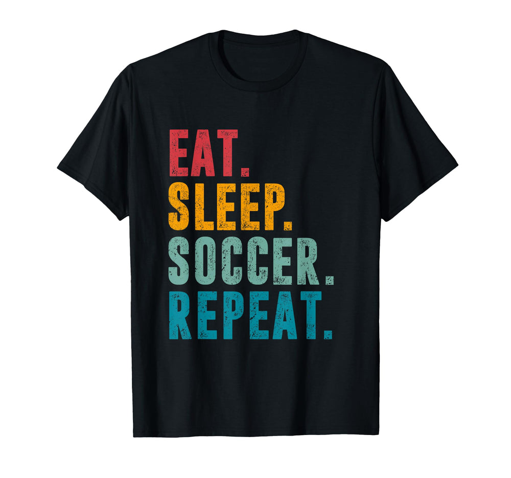 Eat Sleep Soccer Repeat Football T-Shirt - Minimalist Print for Adults