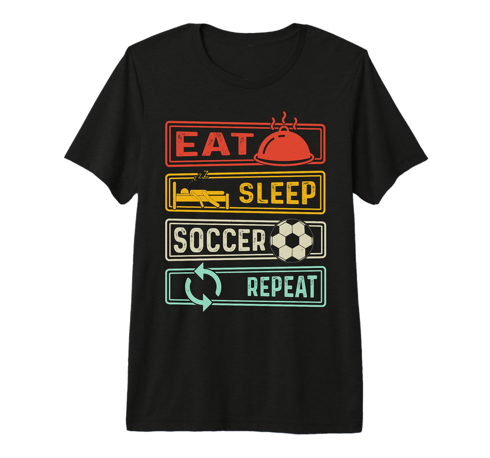 Eat Sleep Soccer Repeat Tri Blend T-Shirt - Minimalist Print Men Women
