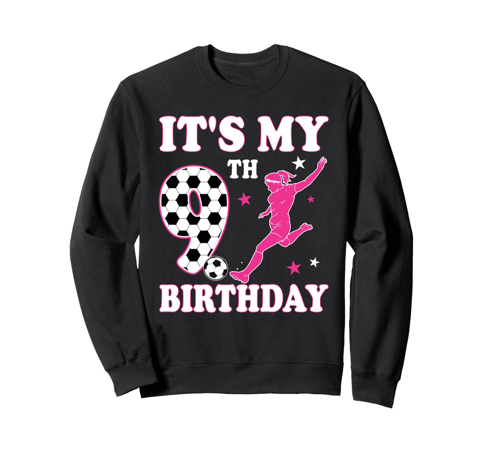 9Th Birthday Soccer Themed 9 Year Old Sweatshirt - Streetwear Style Unisex