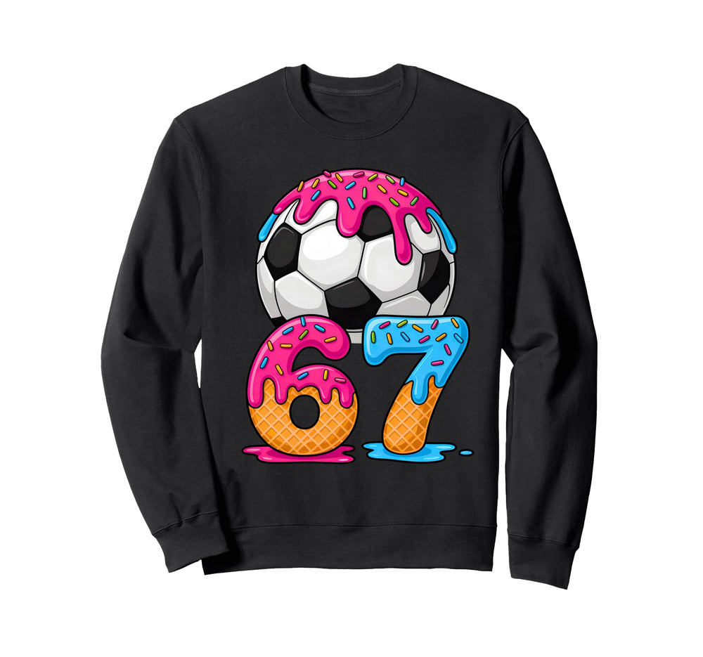Soccer Ball Ice Cream Number Sweatshirt - Casual Everyday Wear for Adults
