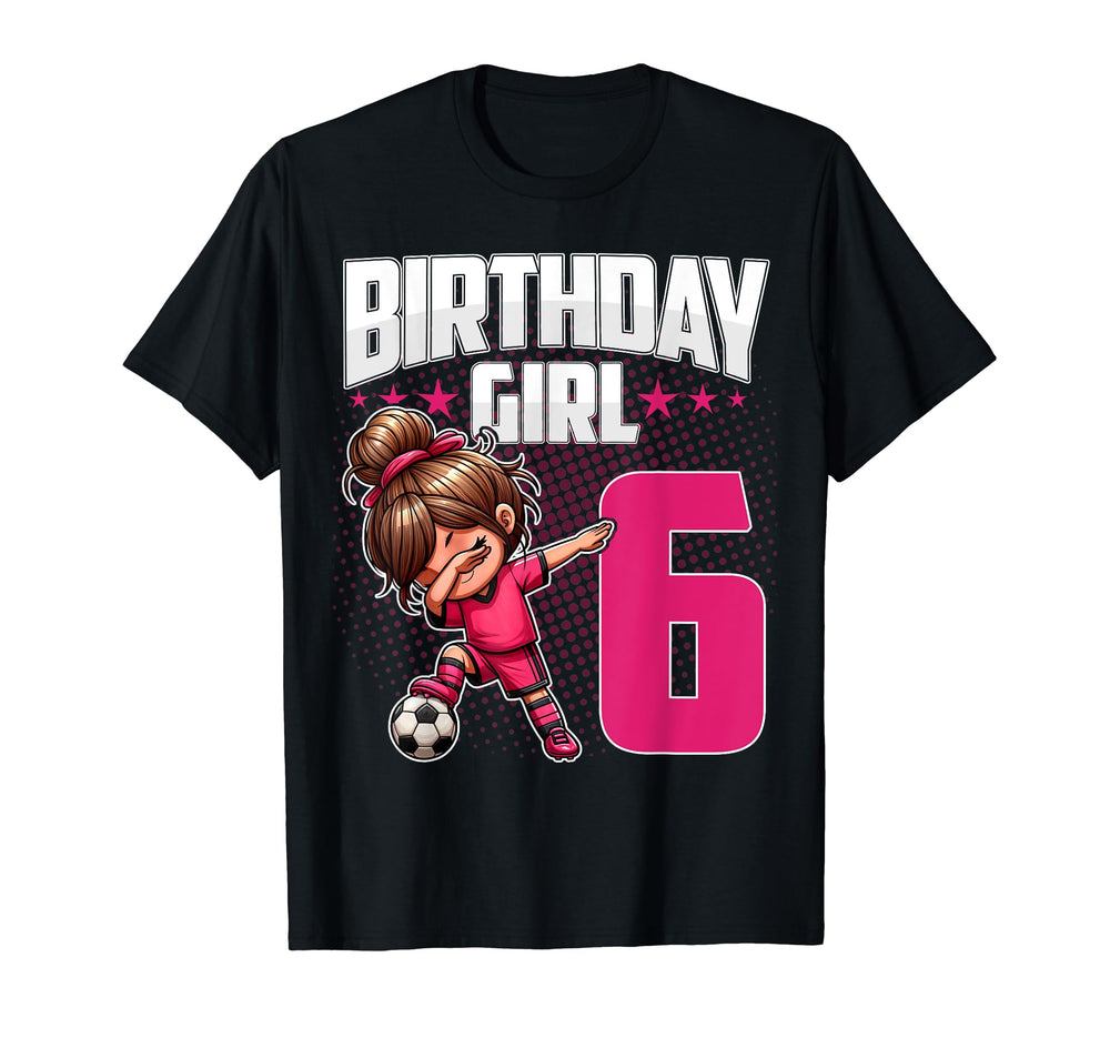 6Th Birthday Soccer Dabbing 6 Years T-Shirt - Novelty Apparel for Adults