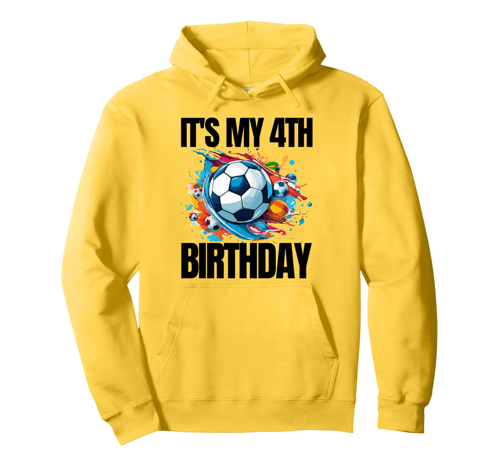 Its My 4Th Birthday Soccer Player 4Th Hoodie - Minimalist Print Unisex