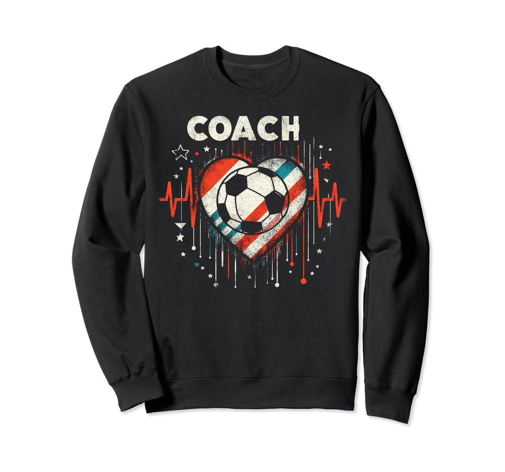 Soccer Coach Training Heart Beat Sweatshirt - Custom Art Print for Adults
