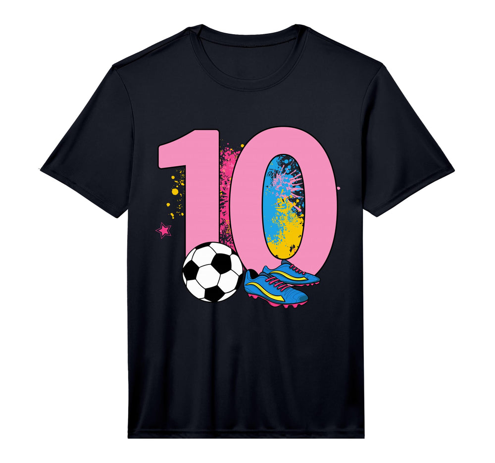 10Th Birthday Soccer Player Football T-Shirt - Minimalist Print for Adults