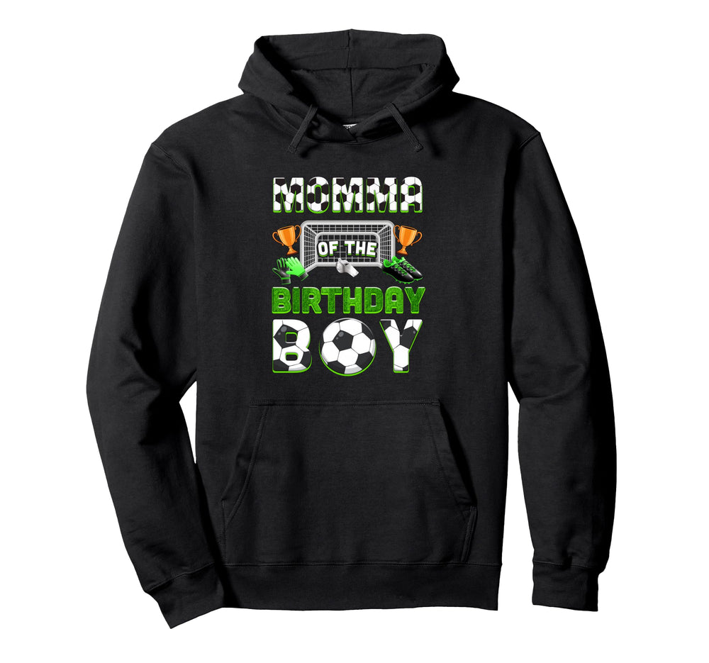 Momma Birthday Soccer Family Matching Party Hoodie - Unique Graphic Unisex