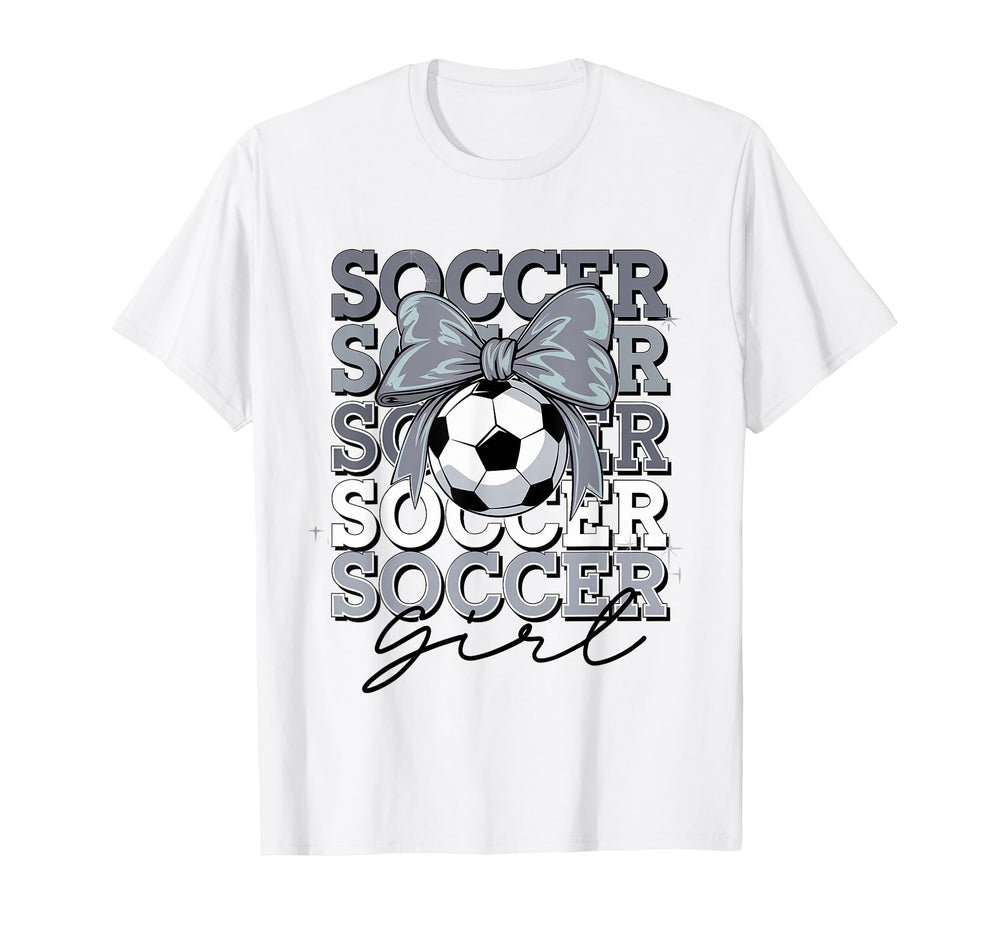 Groovy Soccer Coquette Bow Soccer T-Shirt - Minimalist Print Men Women