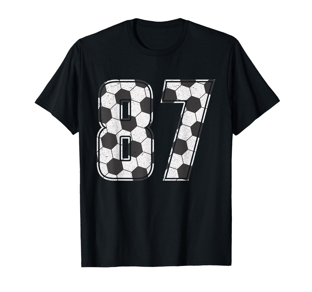 Soccer Player Number 87 Eighty Seven T-Shirt - Minimalist Print Men Women