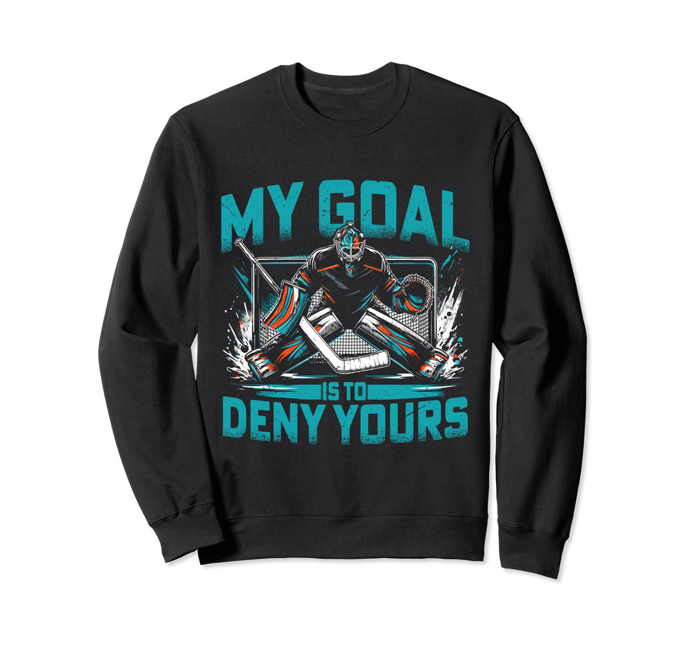 Funny Goalkeeper Ice Hockey Player Sweatshirt - Minimalist Print Men Women