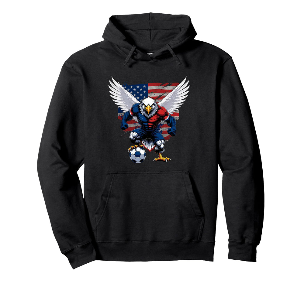American Soccer Eagle Animal Art Fan Usa Hoodie - Unique Graphic Men Women