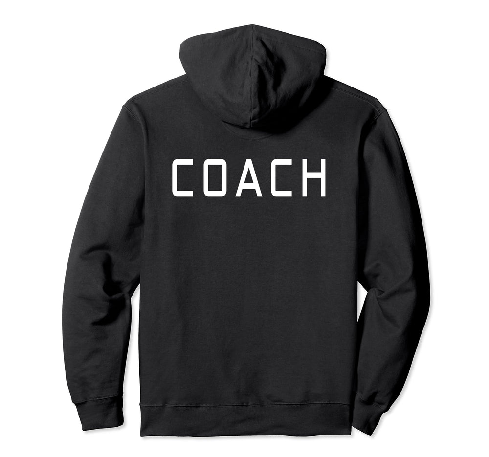 Trainer Instructor Back Soccer Hoodie - Minimalist Print for Adults