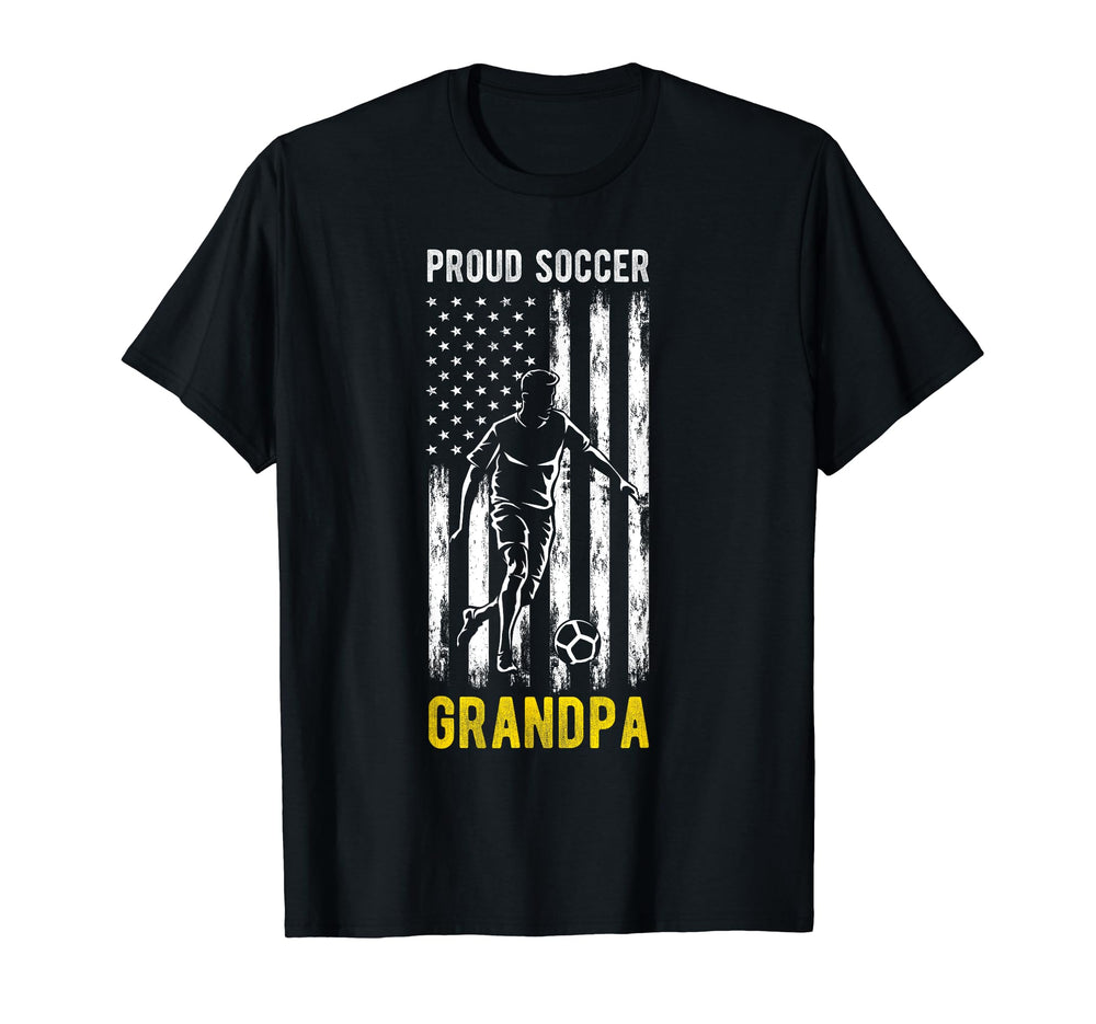 Proud Soccer Grandpa Usa Flag Family T-Shirt - Trendy Graphic for Adults