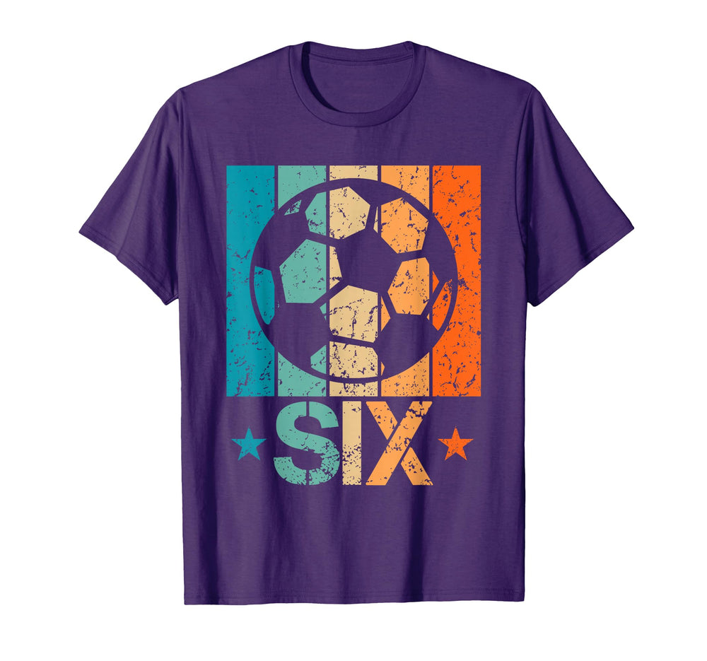 6Th Soccer Birthday 6 Year Old 6Yr T-Shirt - Trendy Graphic Unisex