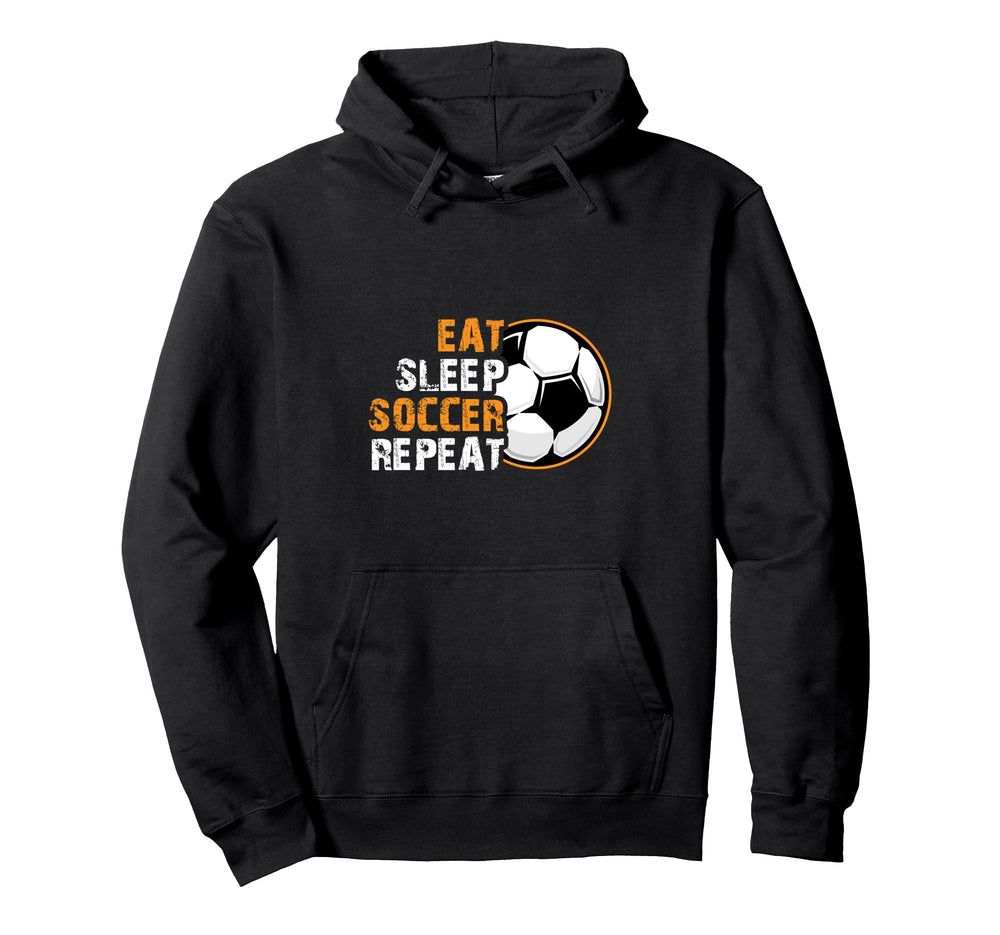 Football Player Jersey Eat Sleep Soccer Hoodie - Aesthetic Graphic Unisex