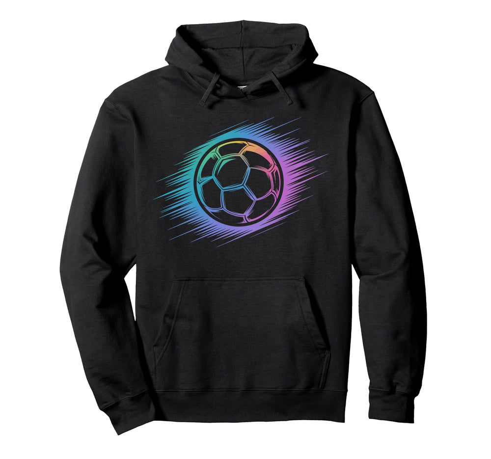 Colorful Soccer Silhouette Soccer Player Hoodie - Aesthetic Graphic Unisex