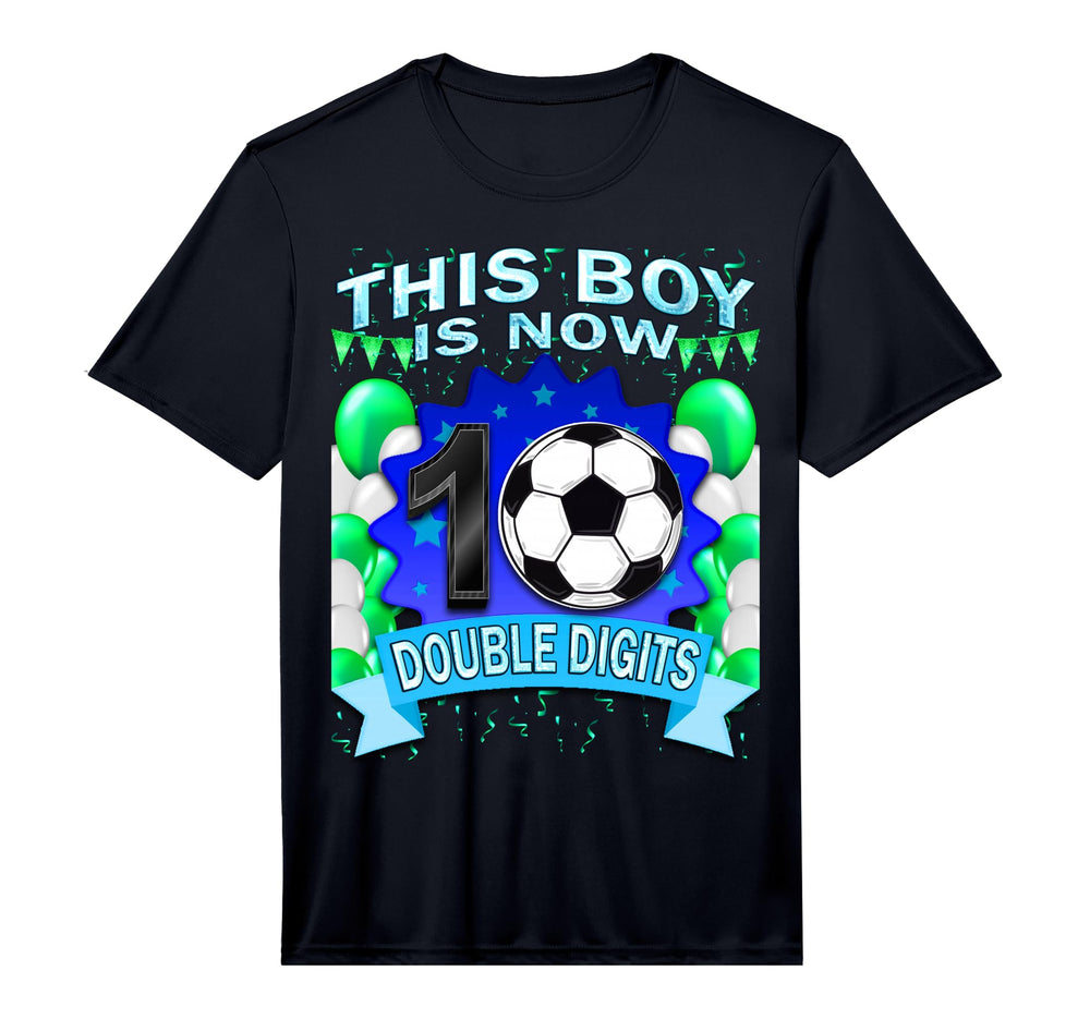 This Now 10 Double Digits Soccer 10 Years T-Shirt - Graphic Print Unisex