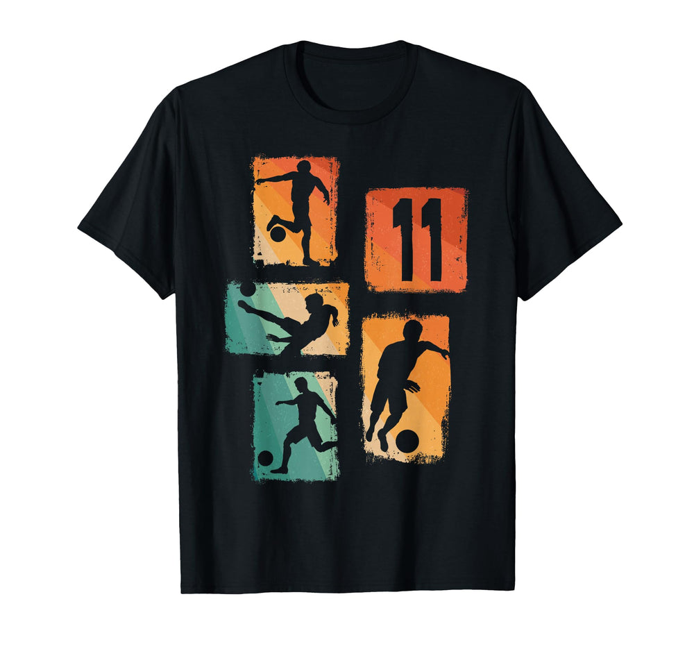 11Th Birthday Soccer Player Football 11 T-Shirt - Graphic Print Unisex