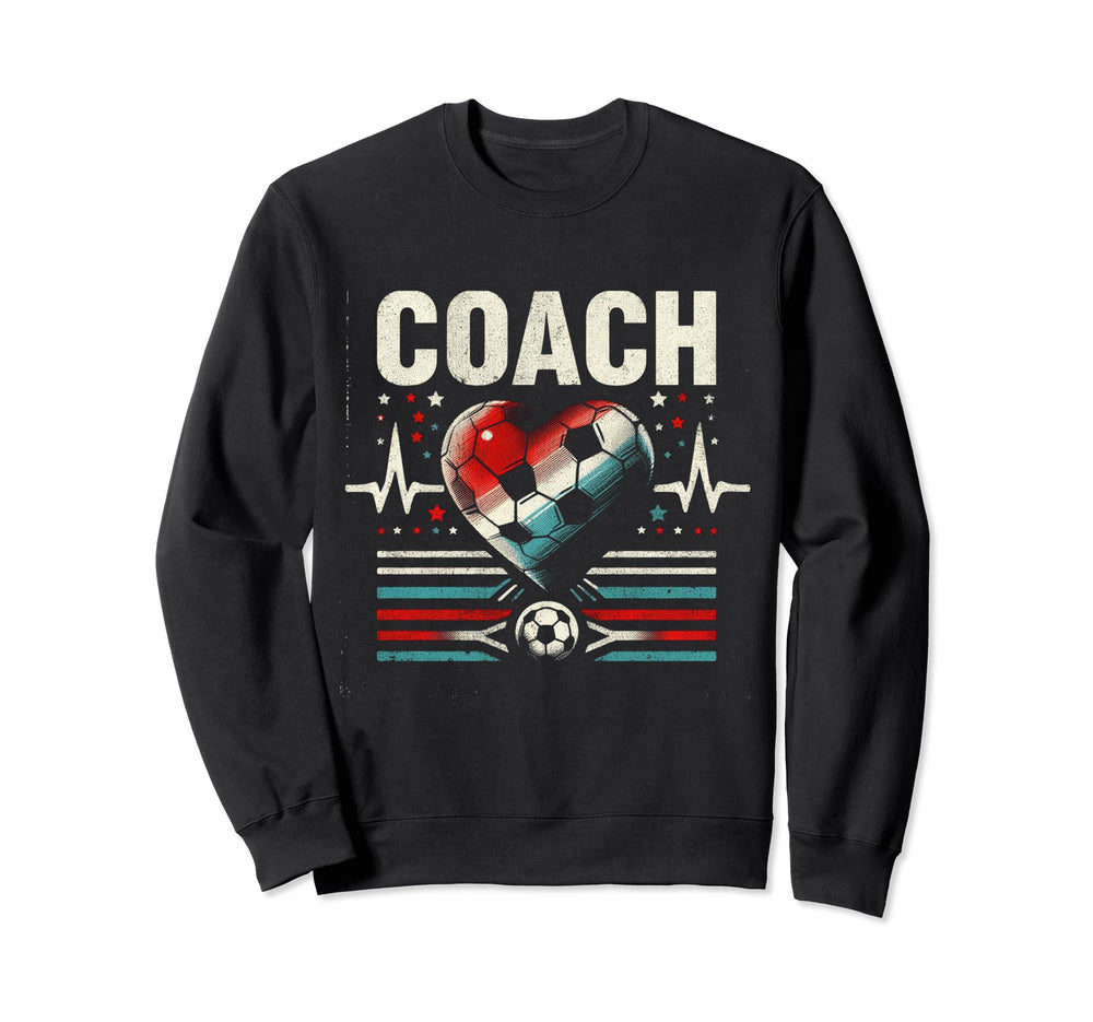 Soccer Coach Training Heart Beat Sweatshirt - Unique Graphic for Adults