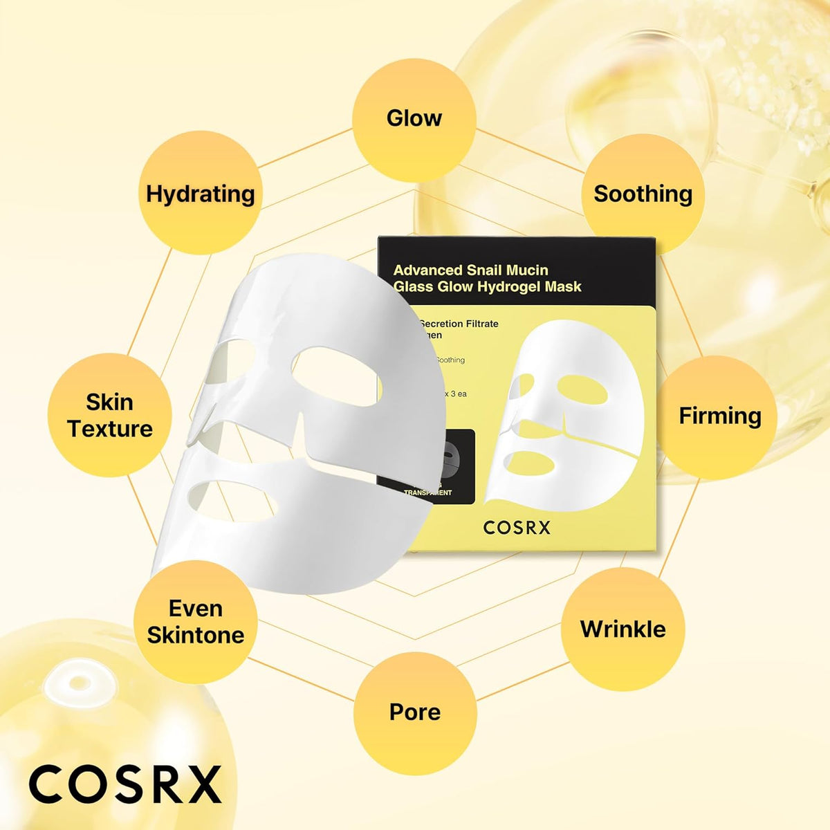 Cosrx Advanced Snail Mucin Glass Glow Hydrogel Mask - Snipetell