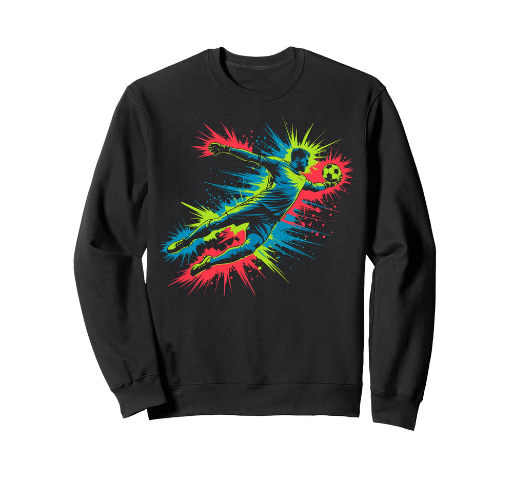 Colorful Funny Soccer Goalie Player Sweatshirt - Graphic Print Men Women