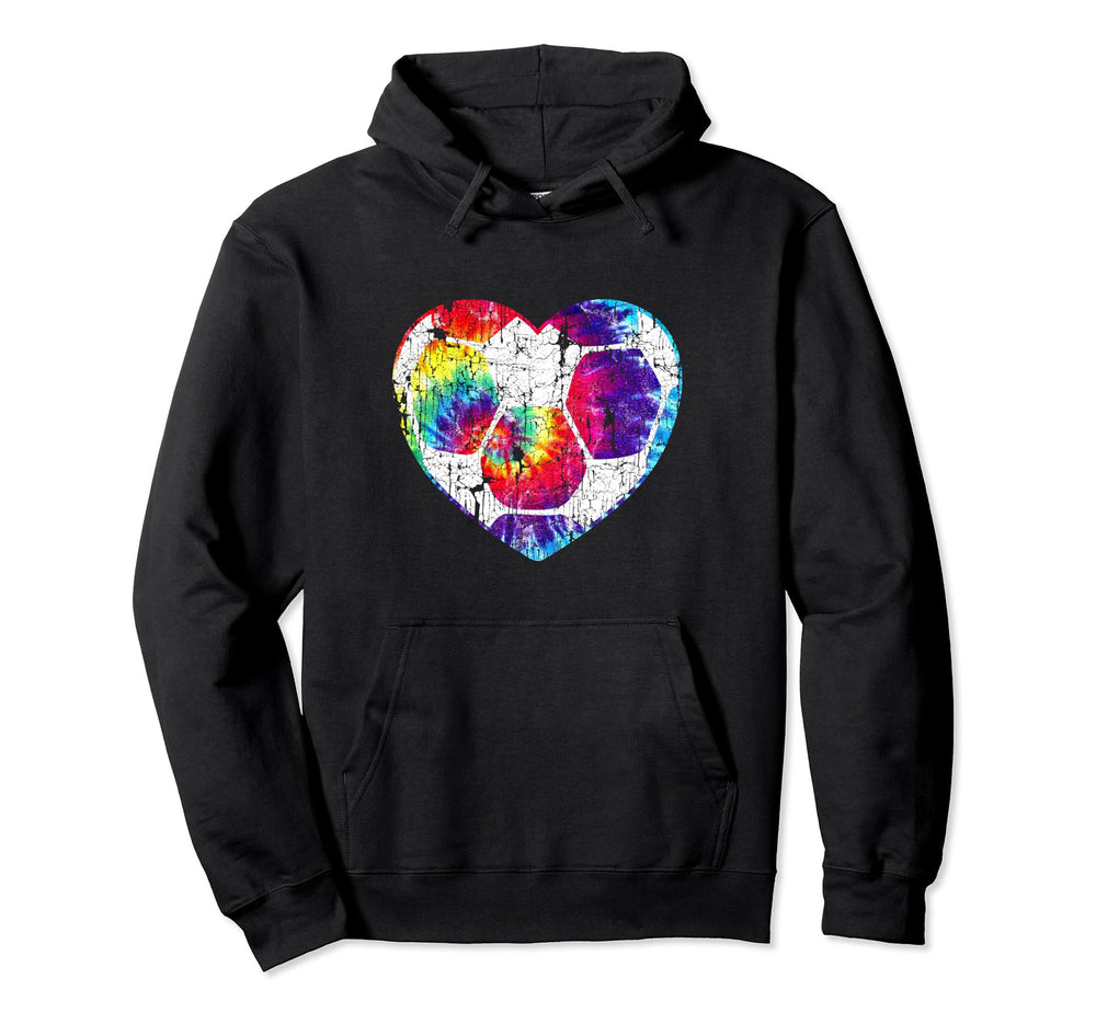 Tie Dye Soccer Ball Heart Mom Fan Parent Hoodie - Trendy Graphic Men Women