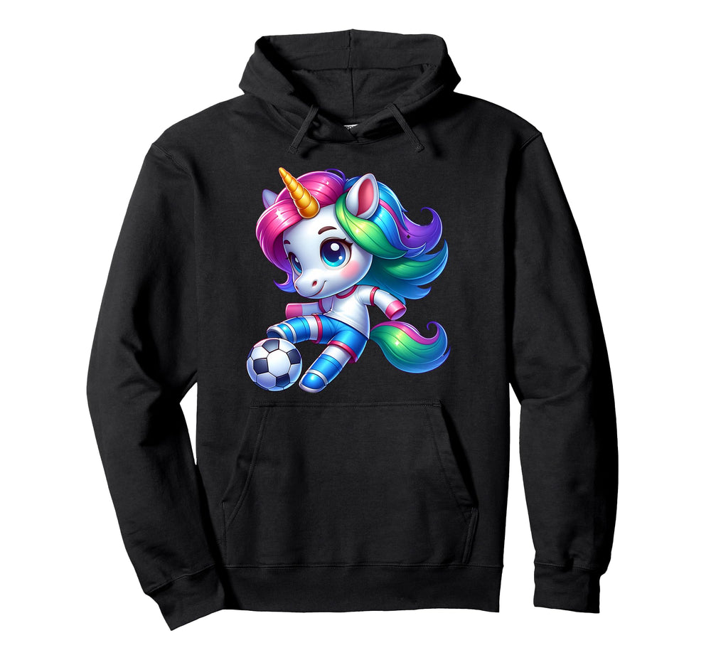 Footballer Unicorn Fans Soccer Team Hoodie - Minimalist Print for Adults