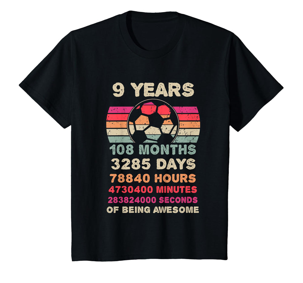 9 Year Old Soccer Birthday Ninth 9Th T-Shirt - Trendy Graphic Unisex