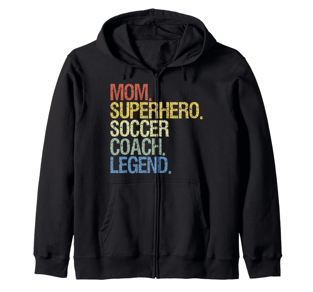 Mom Superhero Soccer Coach Legend Hoodie - Custom Art Print Unisex