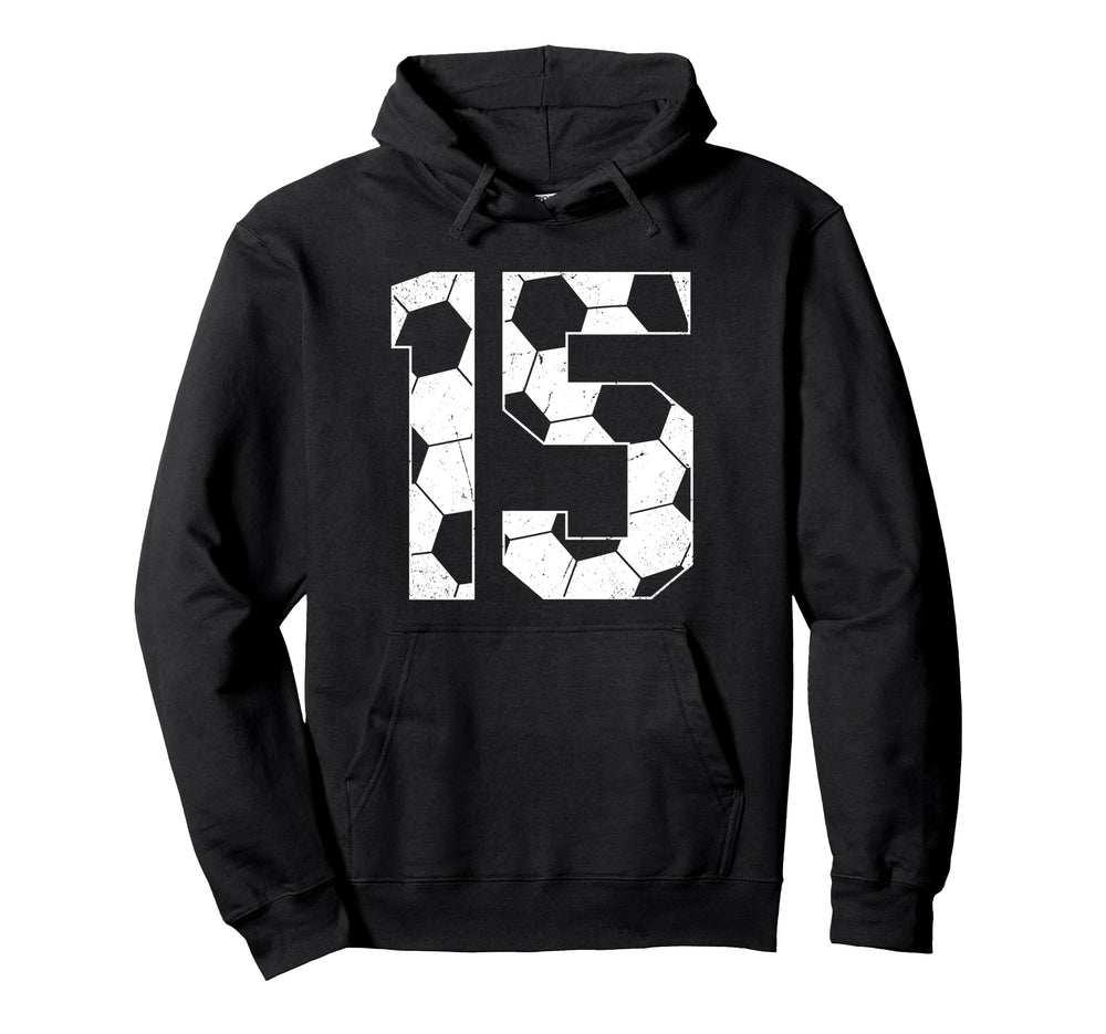 15Th Birthday Soccer Player Football 15 Hoodie - Graphic Print for Adults