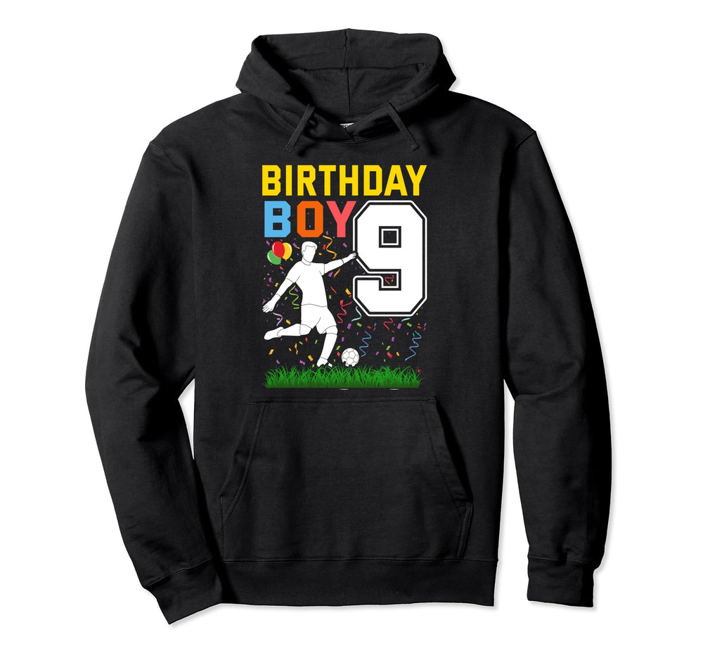9 Year Old Birthday Soccer 9Th Birthday Hoodie - Unique Graphic Unisex
