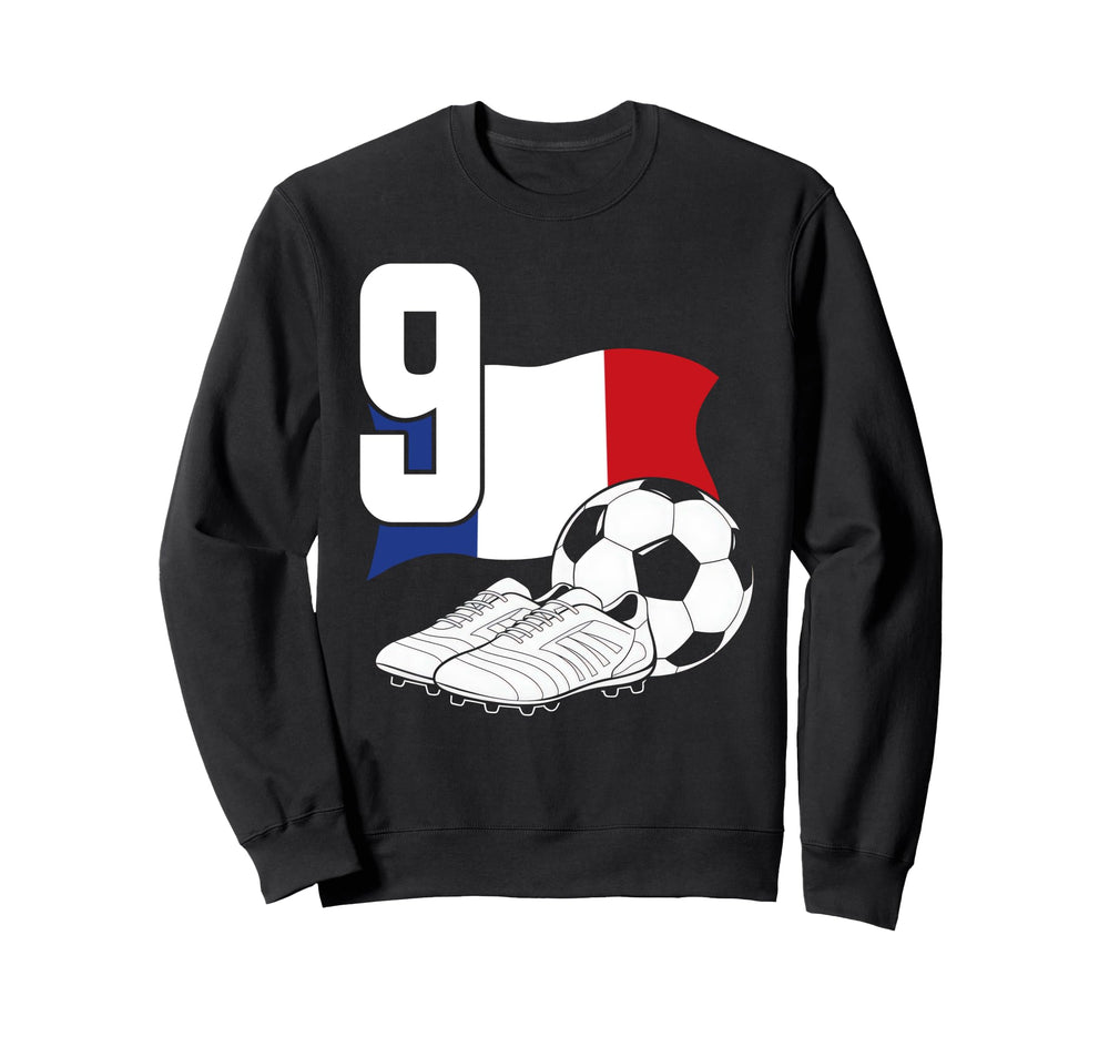 9 Soccer Birthday Gift Soccer Sweatshirt - Fun Novelty Design for Adults