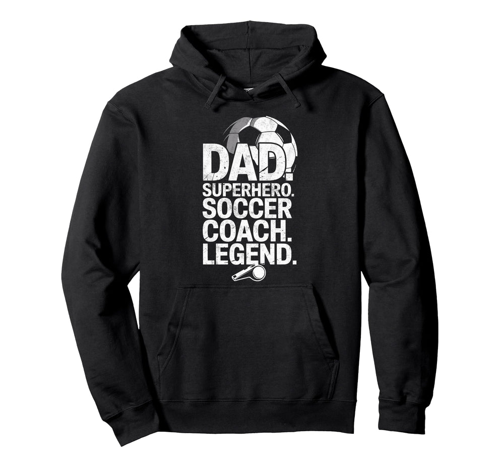 Dad Superhero Soccer Coach Hero Soccer Hoodie - Fun Novelty Design Unisex
