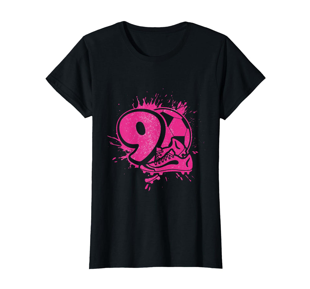 9Th Birthday Soccer Player Football 9 T-Shirt - Graphic Print Men Women