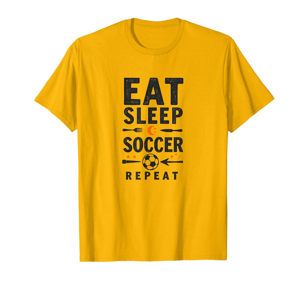 Eat Sleep Soccer Repeat Sports T-Shirt - Custom Art Print Unisex
