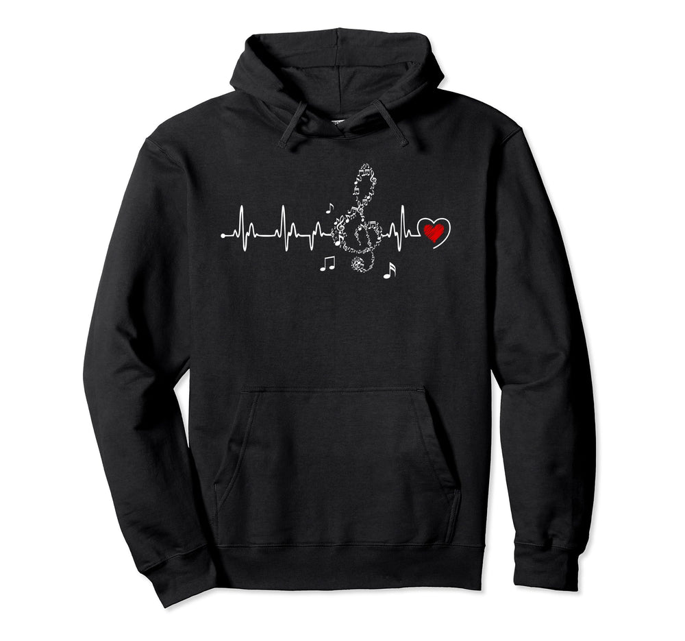 Music Heartbeat Music Lovers Hoodie - Fun Novelty Design Unisex