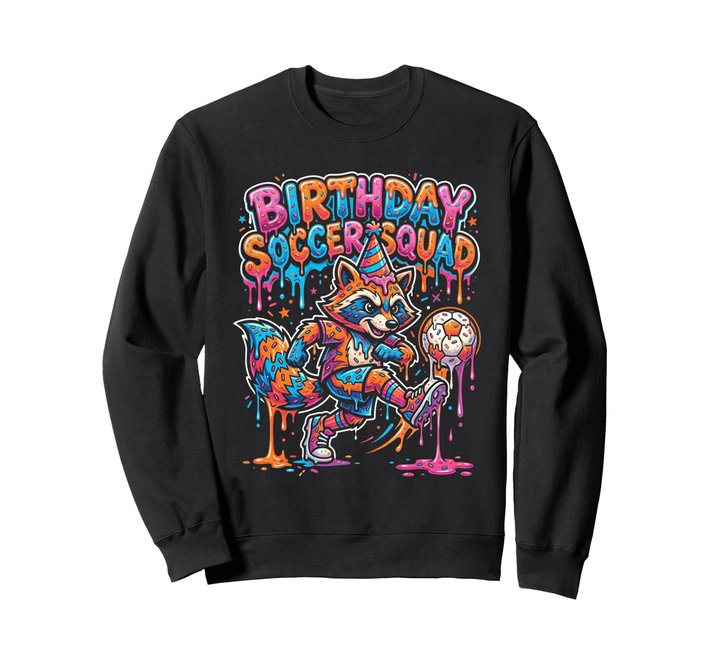 Raccoon Soccer Squad Party Animal Sweatshirt - Custom Art Print Unisex