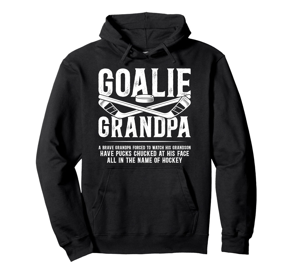 Hockey Goalie Grandpa Hockey Keeper Hoodie - Fun Novelty Design Men Women