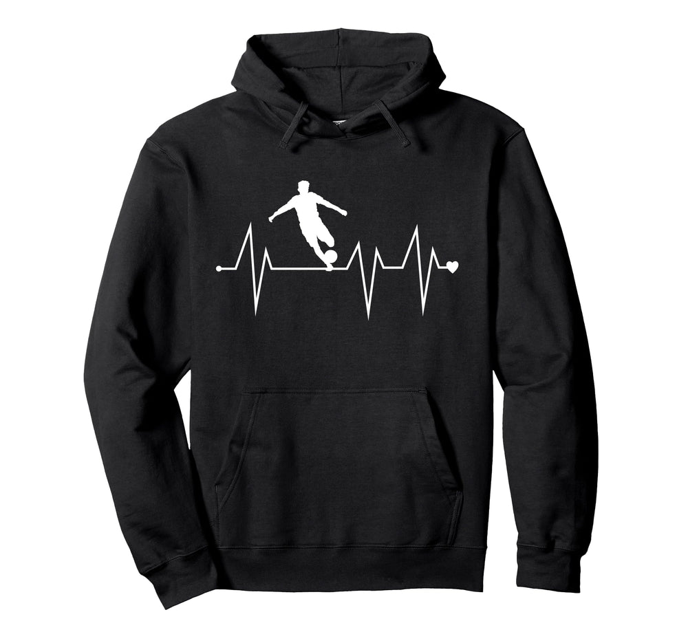 Funny Soccer Player Heartbeat Heart Hoodie - Custom Art Print for Adults