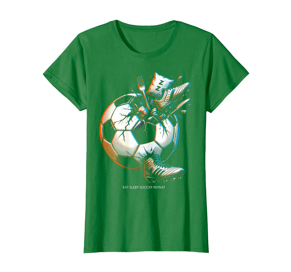Eat Sleep Soccer Repeat Soccer T-Shirt - Novelty Apparel Unisex