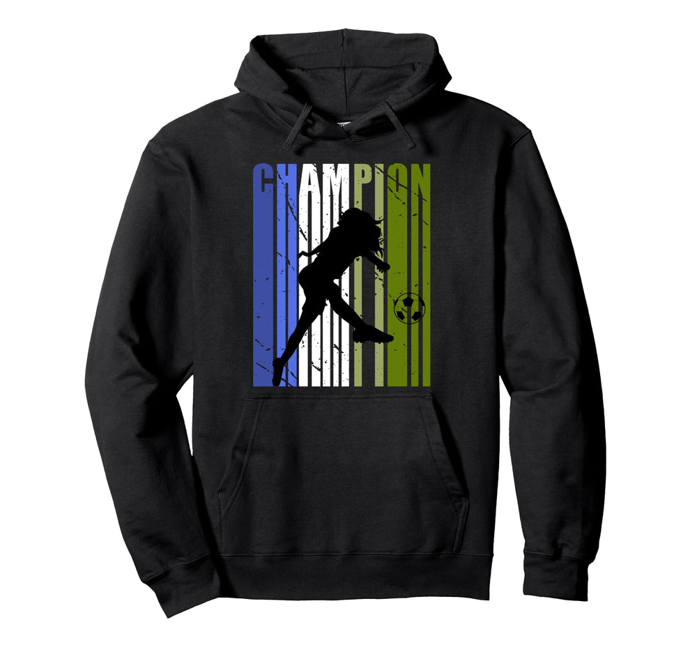 Blue Green Soccer Birthday Football Hoodie - Novelty Apparel for Adults