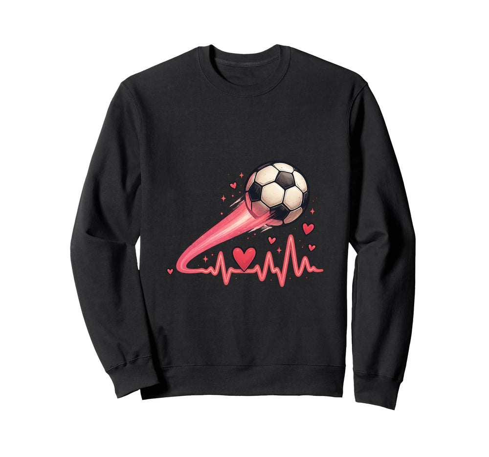 Soccer Heartbeat Motion Energy Art Sweatshirt - Casual Everyday Wear Unisex