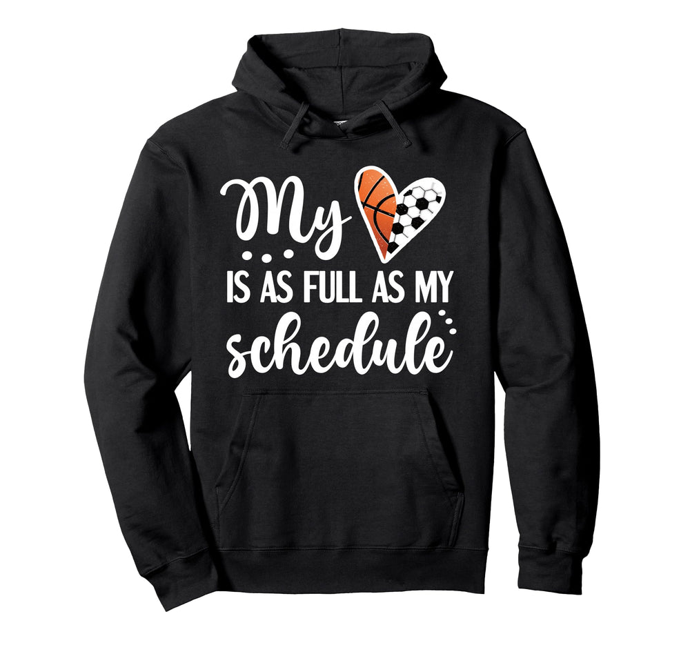 Full Schedule Heart Proud Basketball Hoodie - Minimalist Print Unisex