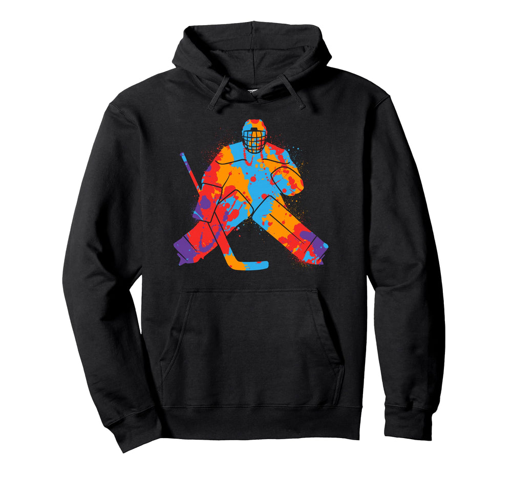 Hockey Player Colorful Goalkeeper Ice Hoodie - Casual Everyday Wear Unisex