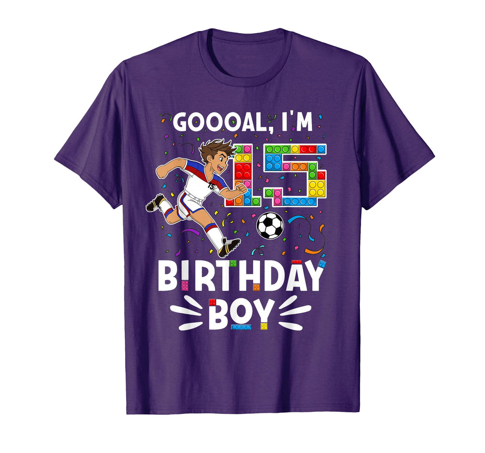 Mens Goooal Im 15 I Building Blocks T-Shirt - Fun Novelty Design Men Women