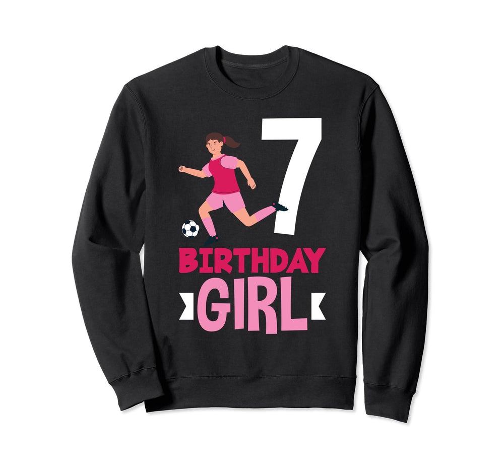 7Th Birthday 7 Years Soccer Sweatshirt - Trendy Graphic for Adults