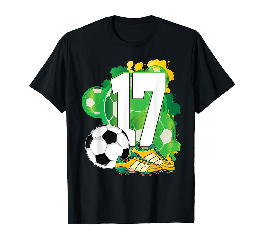 17Th Birthday Soccer Theme Party 17 T-Shirt - Aesthetic Graphic Unisex