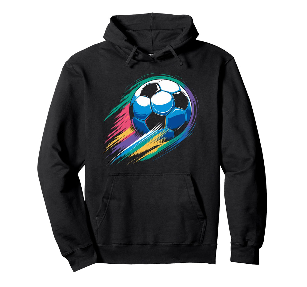 Colorful Soccer Silhouette Soccer Hoodie - Novelty Apparel for Adults