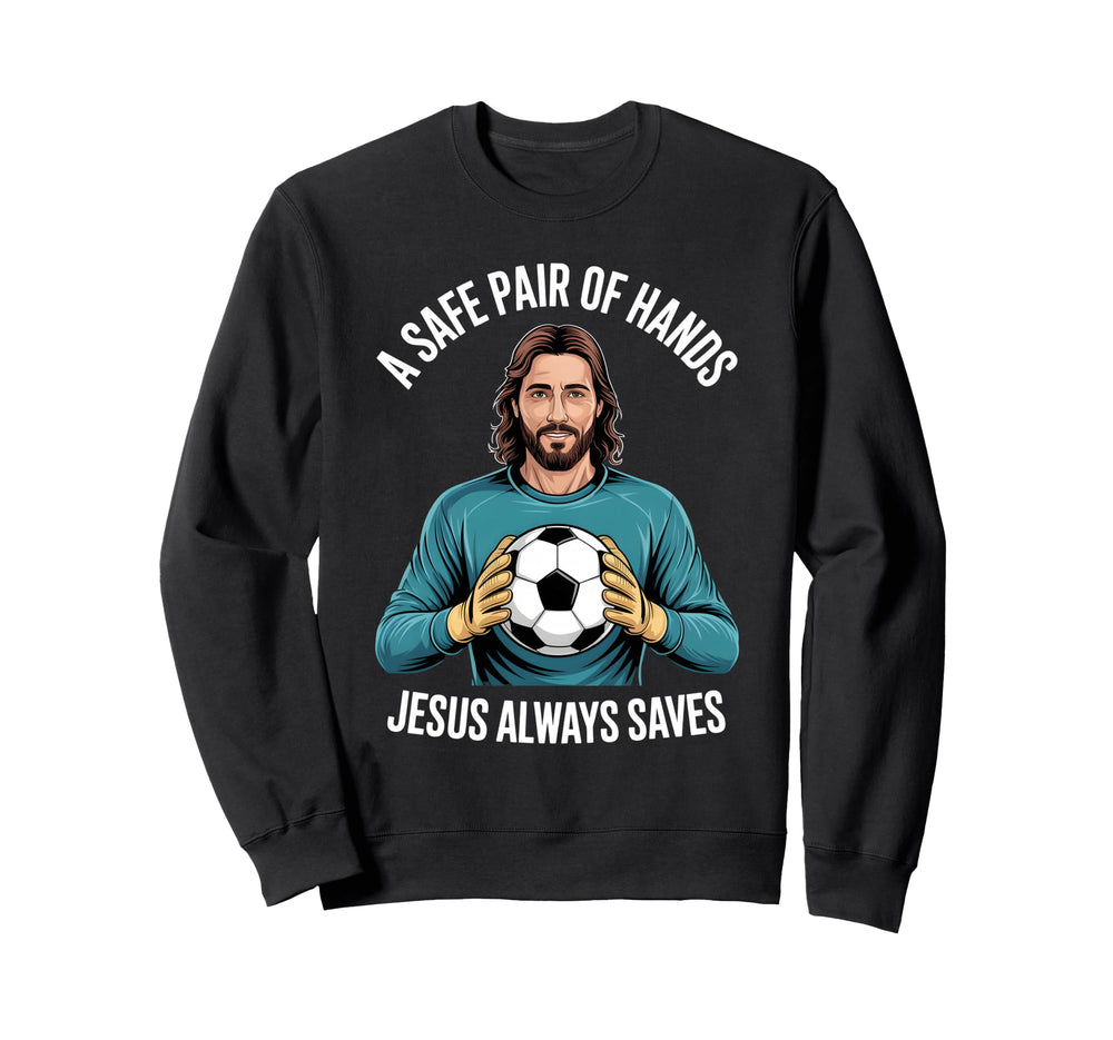 Funny Jesus Football Soccer Sweatshirt - Trendy Graphic for Adults