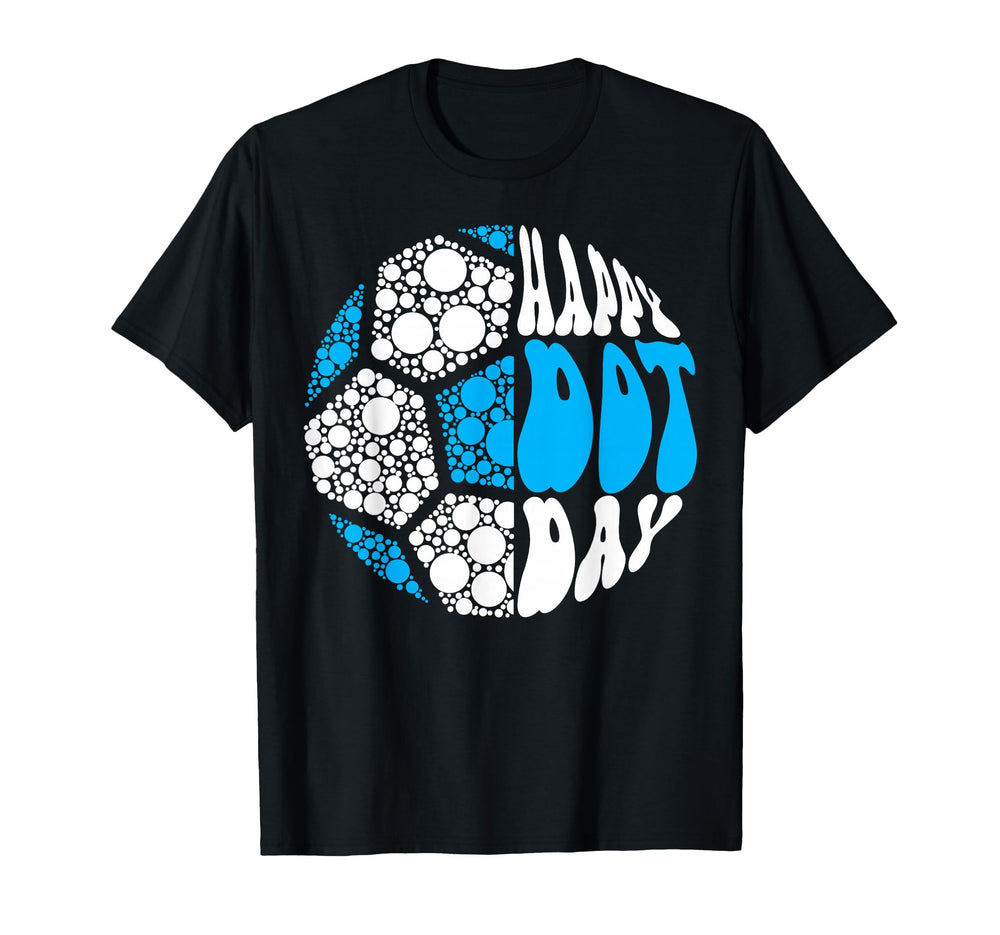 Groovy Soccer Ball Polka Dots Happy T-Shirt - Minimalist Print for Adults