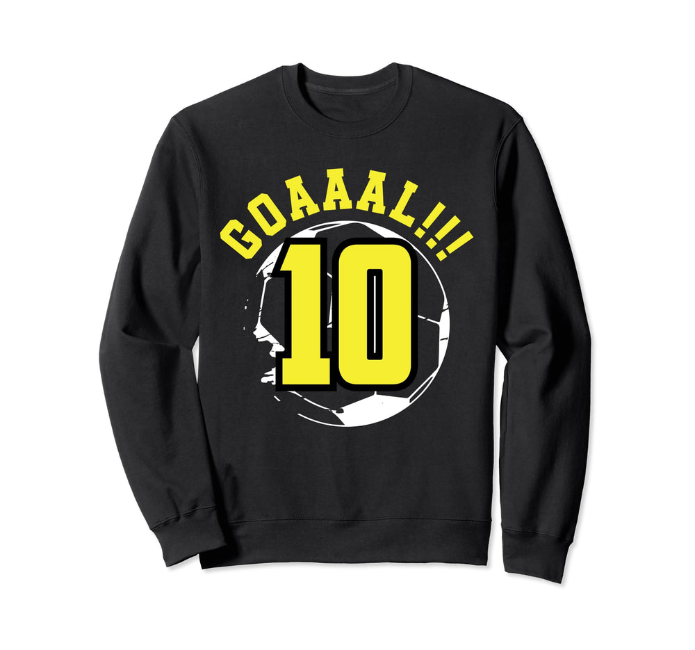 10Th Birthday 10 Years Soccer Sweatshirt - Minimalist Print for Adults