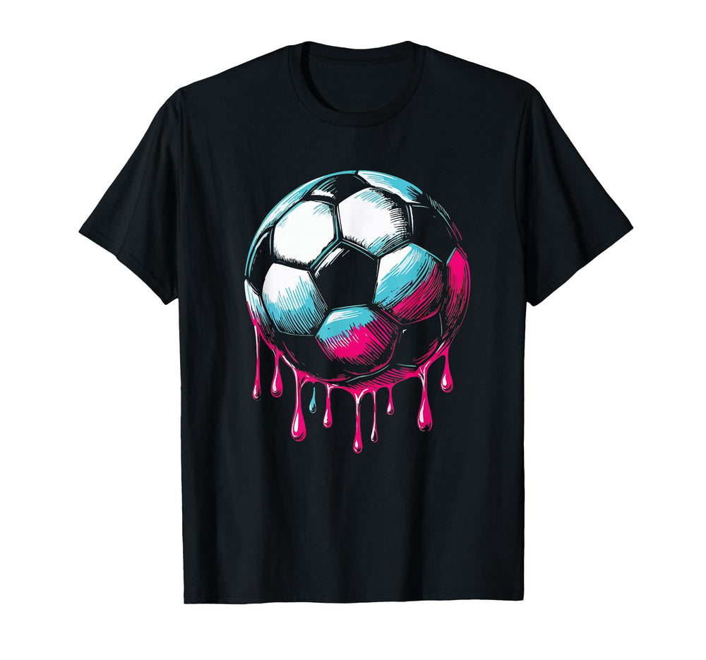 Soccer Ball Drip T-Shirt - Graphic Print Men Women